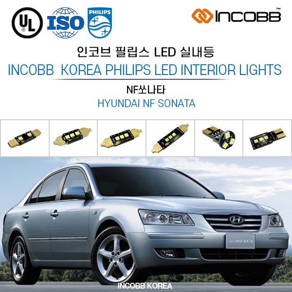 INCOBB KOREA 6500K Crystal White Super Bright NF SONATA LED Bulbs car interior lights