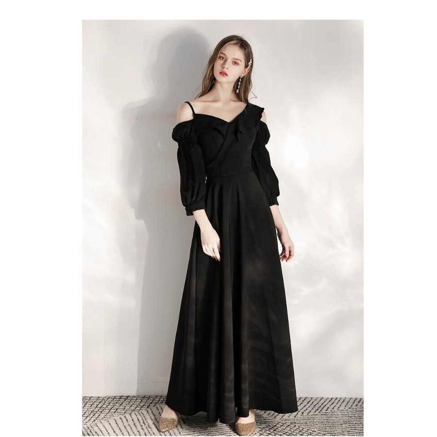 オフショルダー ロングドレス ワンピースドレス レディース マキシ丈ワンピース Aライン 結婚式 パ