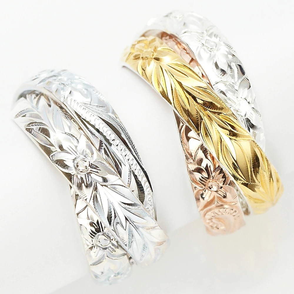 リング レディース メンズ ペア トリプルカラーハワイアン シルバー925製 Hawaii プルメリ