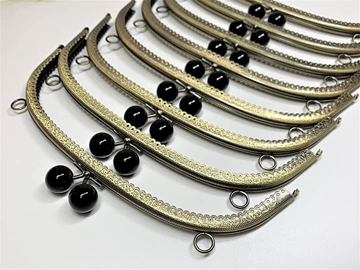8個セット あめ玉が可愛い口金 がま口 25.5cm あめ玉20mm ハンドメイド 手作りバッグ がま口バッグ 材料 金具( 黒)