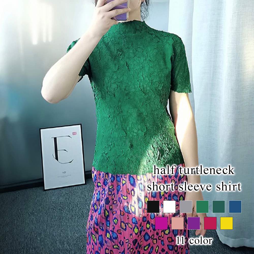 ブラウス レディース ハーフタートルネック半袖シャツ リボン シフォン ブランド オフィス 50代 ノーアイロン おしゃれ 白 フリル 春 シャツ 事務服 フォーマル 涼しい 半袖 安い 大きいサイズ