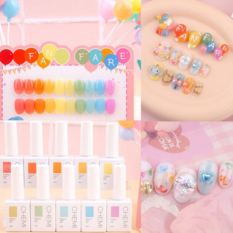 【CHEMI】 [FANFARE ] 発色良いシロップゼルネイル10色セット