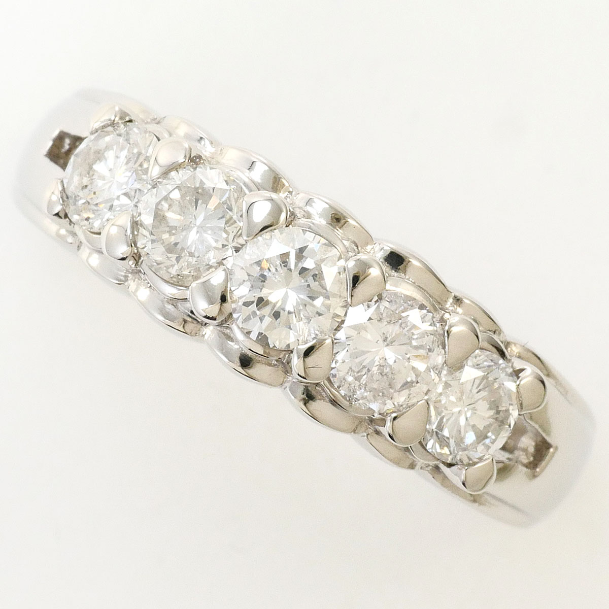 PT900 プラチナ リング・指輪 15.5号 ダイヤモンド 1.00ct 鑑別書 総重量約7.7g ジュエリー 中古