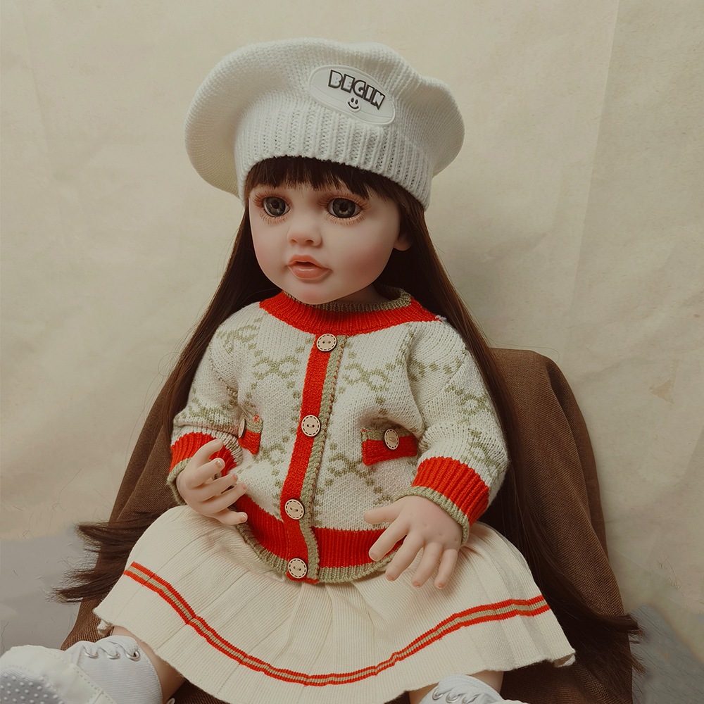 55cmの人形はお風呂で使えるフルプラスチック人形のおもちゃのリボーンドールシミュレーションビニール人形に変えることができます