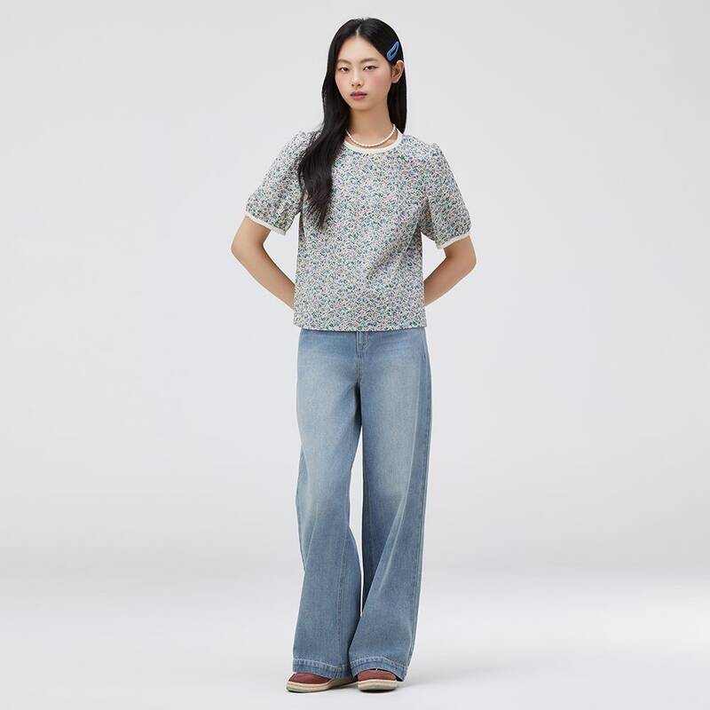フラワーアイレット刺繍ブラウス T264MBL258W
