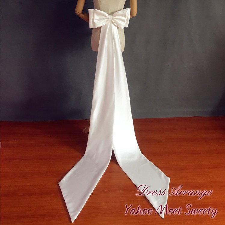 リボン 長さ変更可 ウェディングドレスアレンジ ウエディング アレンジ サテン オフホワイト 結婚式 ブライダル 二次会 花嫁 披露宴 バックリボン 前撮り小物