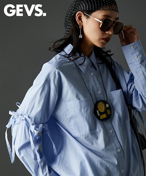 シャツ・ブラウス 綿100％2WAYスリーブシャツ 大きいサイズ有 GEVS.