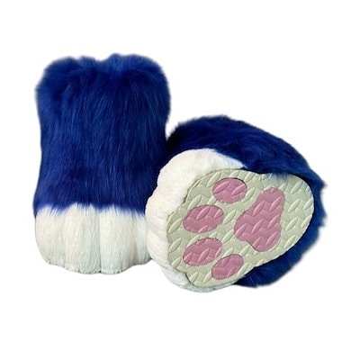 着ぐるみ ケモノ足 ライトブルー Lサイズ 24.5~27CM ケモノ脚 ファー