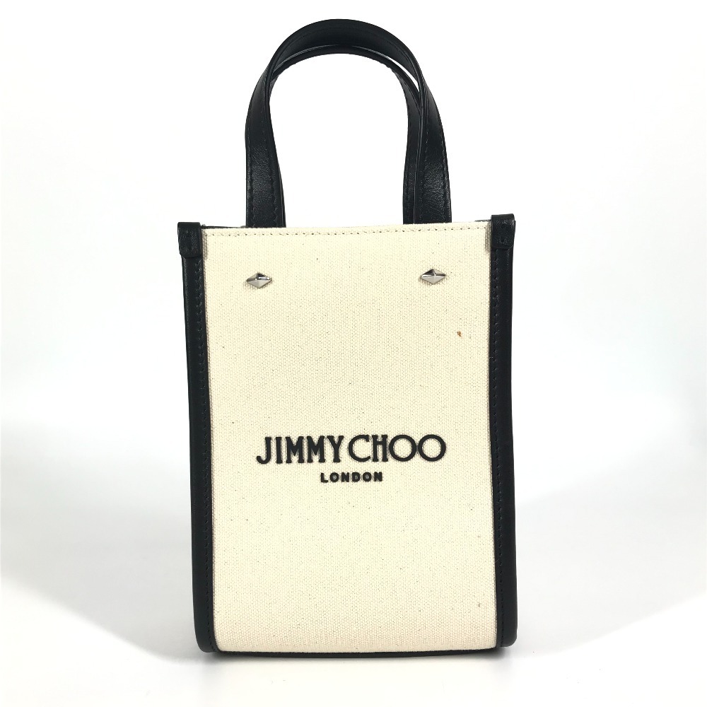 ハンドバッグ MINI N/S TOTE CZM ミニ N/S ロゴ スタッズ カバン トートバッグ バイカラー レザー/キャンバス ブラック