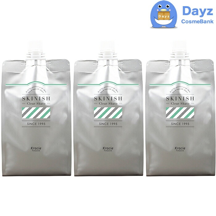 クラシエ スキニッシュ クリアシェーブ 1000mL 詰め替え用　3点セット　　シェービングジェル 髭剃り ヒゲソリ