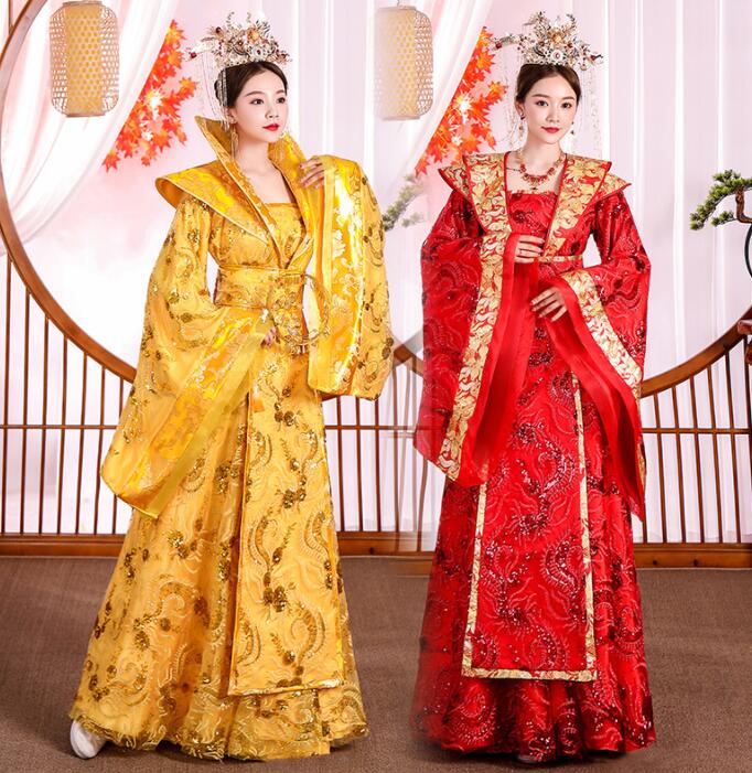コスプレ 中華服 ハロウィン チャイナ服 女性 大人 華やか 中華衣装 中国古代宮廷 皇后 貴妃 お姫様 コスチューム 中国伝統ウェディングドレス 刺繍 スパンコール 豪華 中華ドレス 華流 舞台 ス