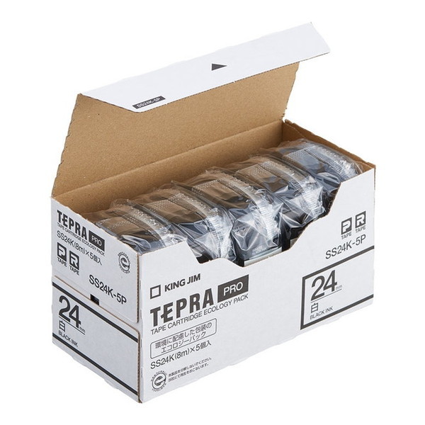 SS24K-5P テプラPROテープエコパック 白ラベル 5個入 5,691円