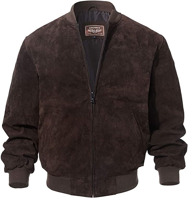 レザージャケット メンズ 本革豚革 野球 フライトジャケット バイクライダースジャケット 革ジャン アウター カジュアル 春秋冬(ダークブラウン, 2XL) 16,132円