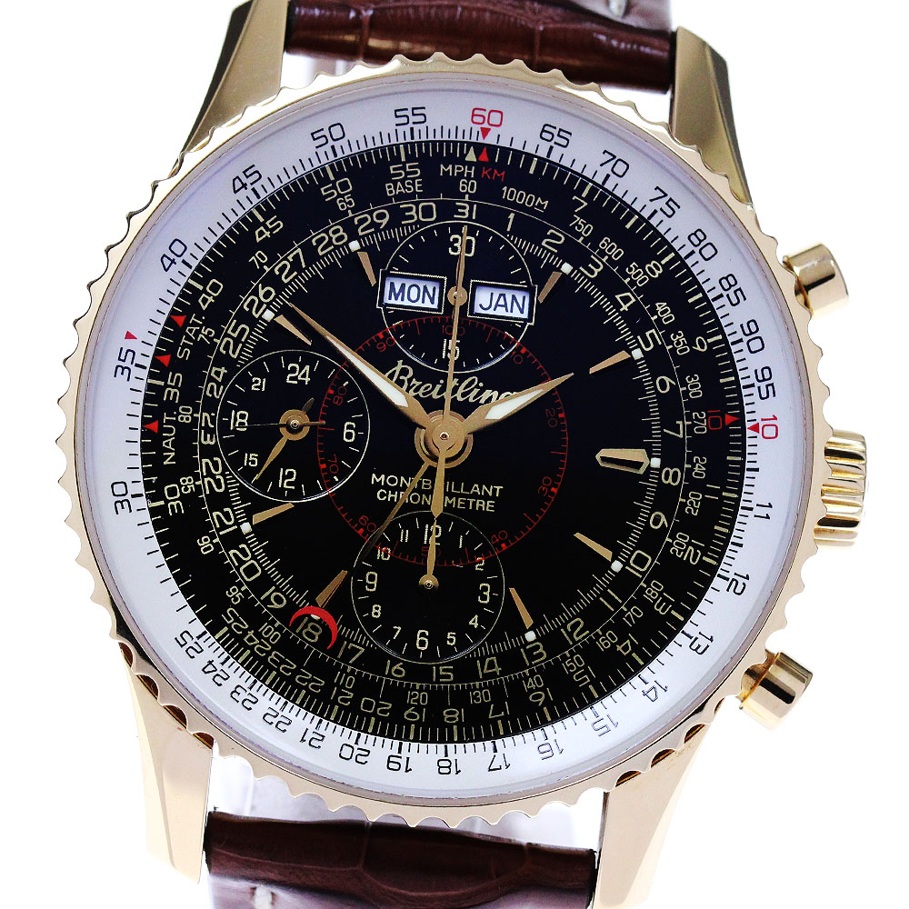ブライトリング BREITLING K21330 ナビタイマー モンブリラン クロノグラフ K18YG 自動巻き メンズ _819486【中古】