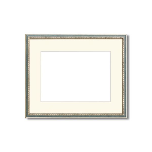 (軽量額)UVカットアクリル 装飾水彩額（マット付き）F8 Sブルー