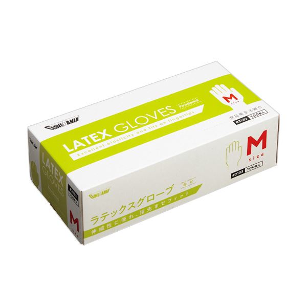 （まとめ） 川西工業ラテックスグローブ 粉付 M #2133 1箱（100枚） [x5セット]