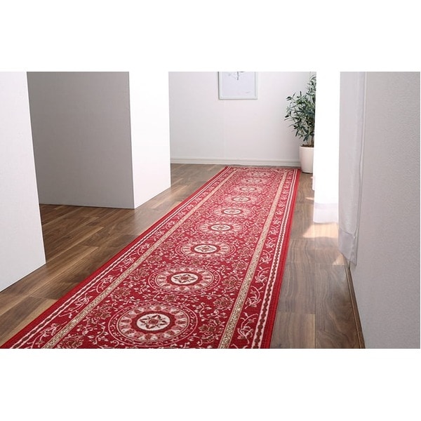 廊下敷き 廊下マット 約79×180cm ワイン 撥水加工 滑りにくい加工 速乾性 お手入れ簡単 ズレにくい 廊下敷 インテリア家具 5,535円