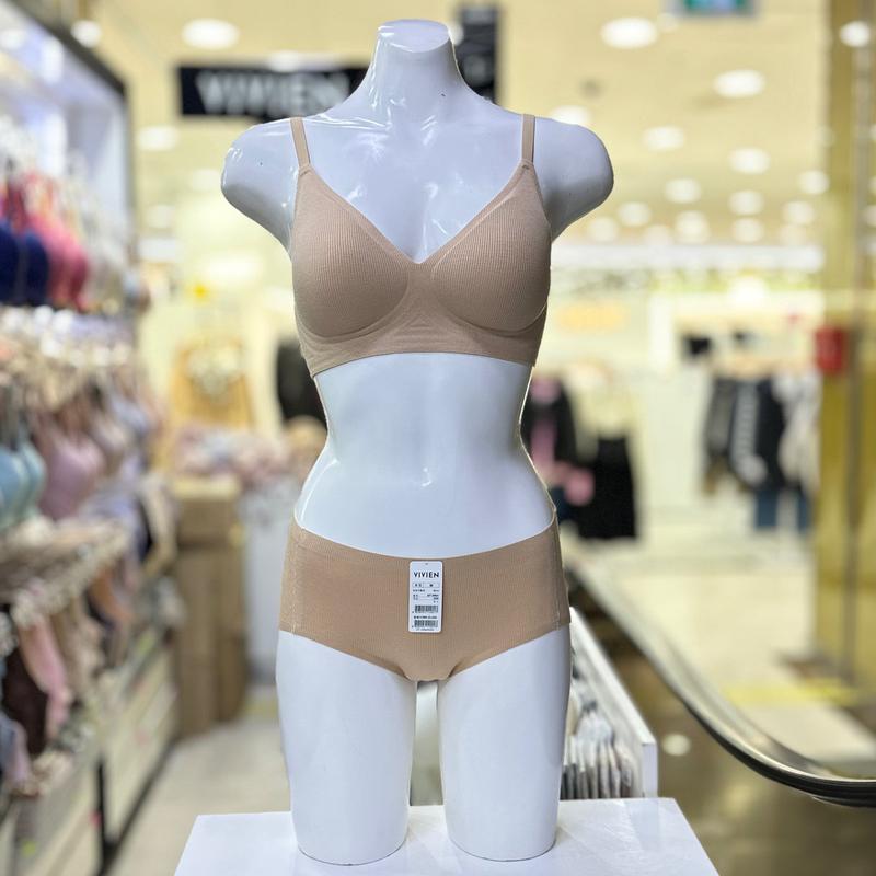 リブ編みレーヨンスパンデックスシームレスブラパンティーセット SBR_DG