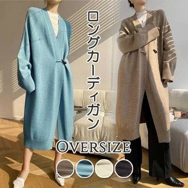 ニットカーディガン レディース 秋冬 ゆったり ロングカーディガン ドルマン ニット オフィス ざっくり セーター ニットカーデ トップス 長袖 春 秋 シンプル 無地 オーバーサイズ ゆるニット 羽