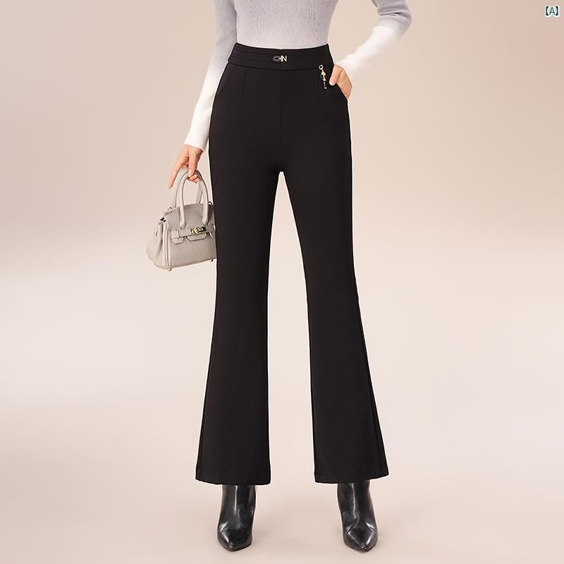 マイクロフレア パンツ レディース 冬 大きいサイズ ハイウエスト スリム ドレープ性 ろみ フレアパンツ