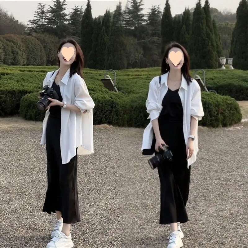 【1つ買うと10つ無料】女性用の中間の長さのゆるい白いシャツ怠なスタイル春と秋2025年ファッショナブルなスタイルの長袖シャツその他 ヘアアクセサリー