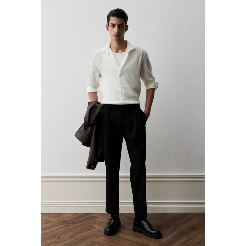 H&M レギュラーフィットテーラードパンツブラック