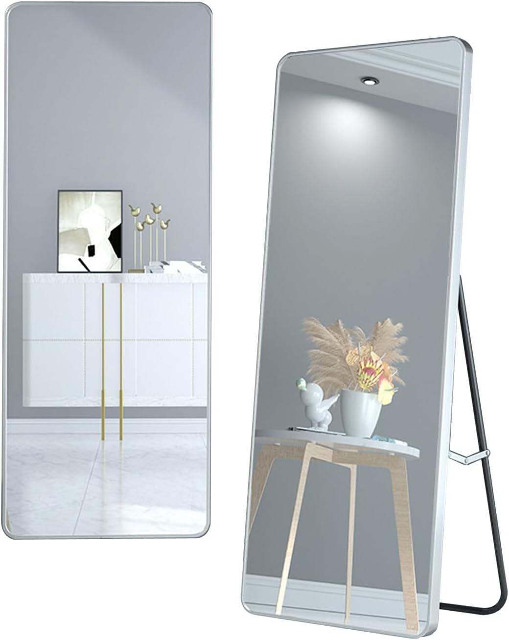 姿見鏡 全身鏡 大型 スタンド鏡 持ち運び便利 割れない鏡 飛散防止 軽量 壁掛けミラー 鏡 全身 壁掛け鏡 姿見 スタイルチェック 幅36.5×高さ143cm