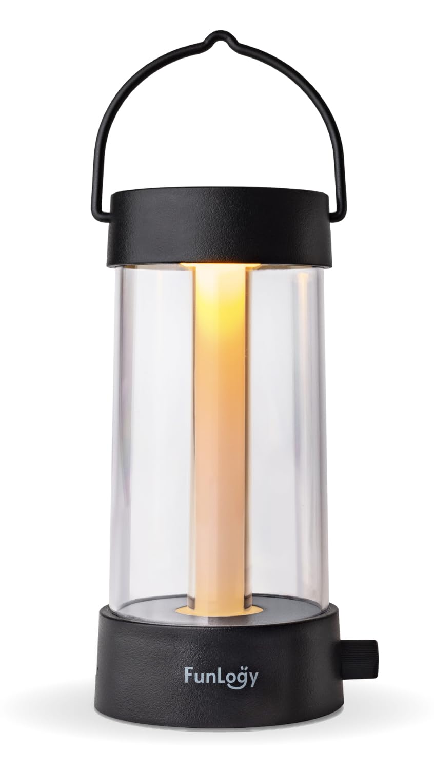 FUNLOGY Lantern（ランタン/LEDランタン）【Type-C 充電式/無段階調光/無段階調色/キャンプ/暖色/バッテリー 内臓/モバイルバッテリー対応/IPX4/日本ブランド/ブラック】