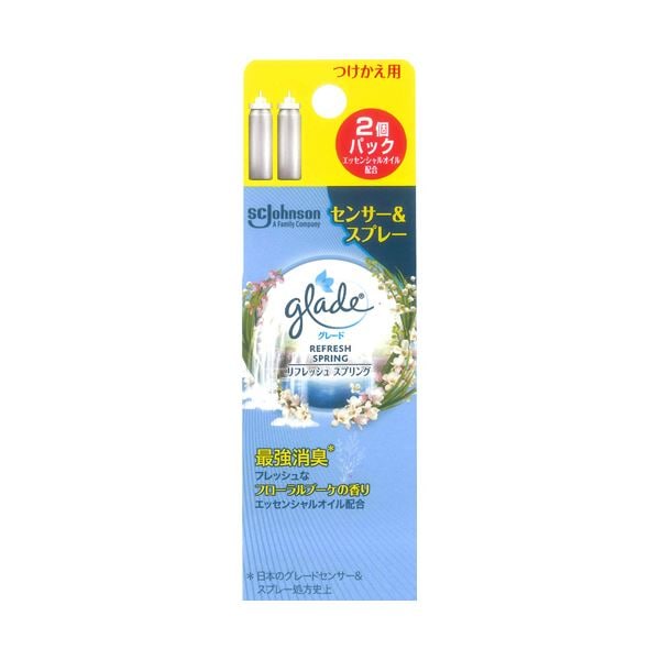 （まとめ） ジョンソングレード 消臭センサー＆スプレー リフレッシュスプリング つけかえ用 1パック（2本） [x5セット]