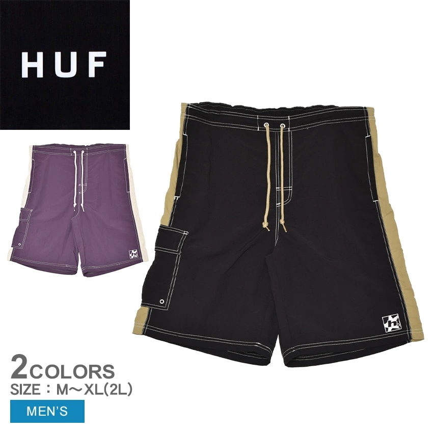 HIGH TIDE TRUNK PT00356 メンズ ストリートファッション スケートボード スケーター カーゴショーツ 夏 刺繍 伸縮ウエスト 調節可能ベルト ドローコード ドローストリング