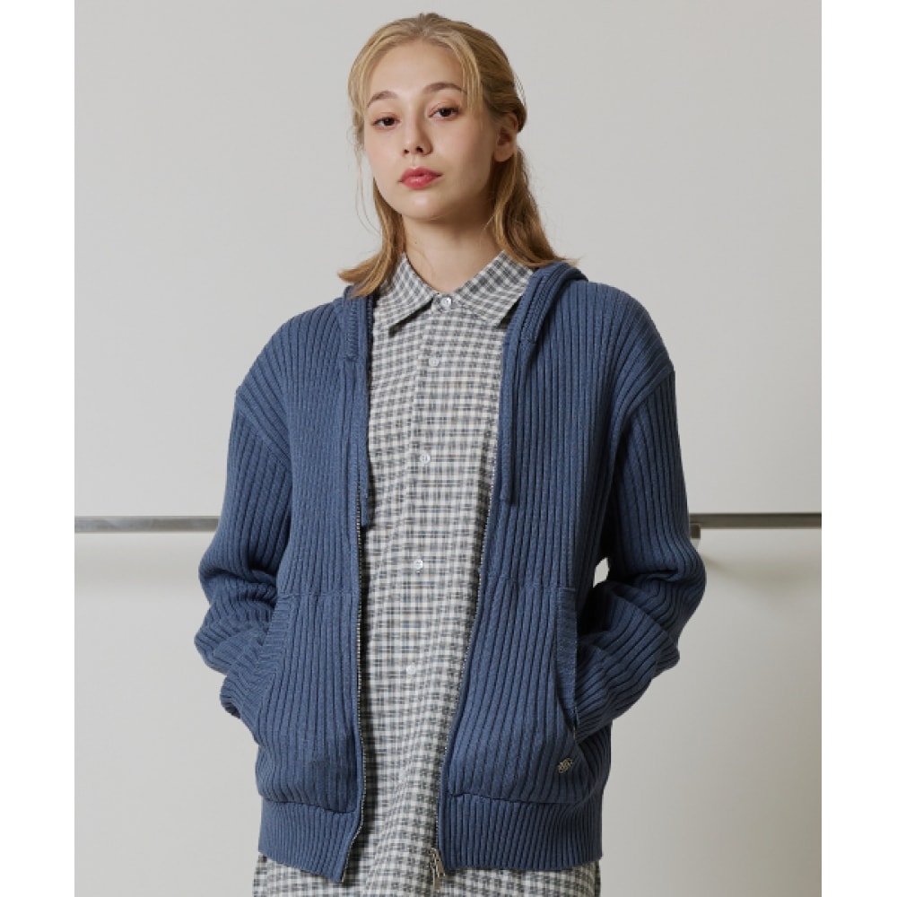 シンボルニットジップアップ (ブルーグレー)