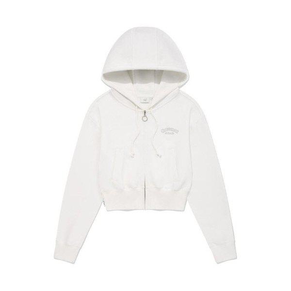 ウインドブレーカー CQK CO2401HZ70-WH ウーマン アーチ クローバーハート クロップ フーディ ジップアップ White