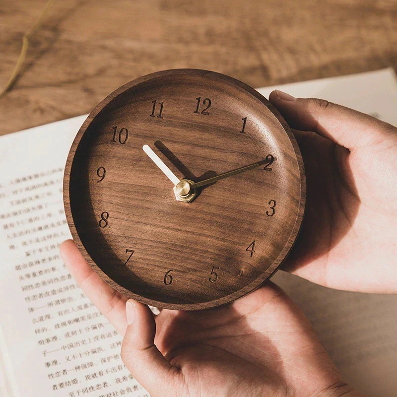 置き時計 木目調 クロック 置時計 アナログ 時計 テーブルクロック コンパクト シンプル 子供部屋 4,916円