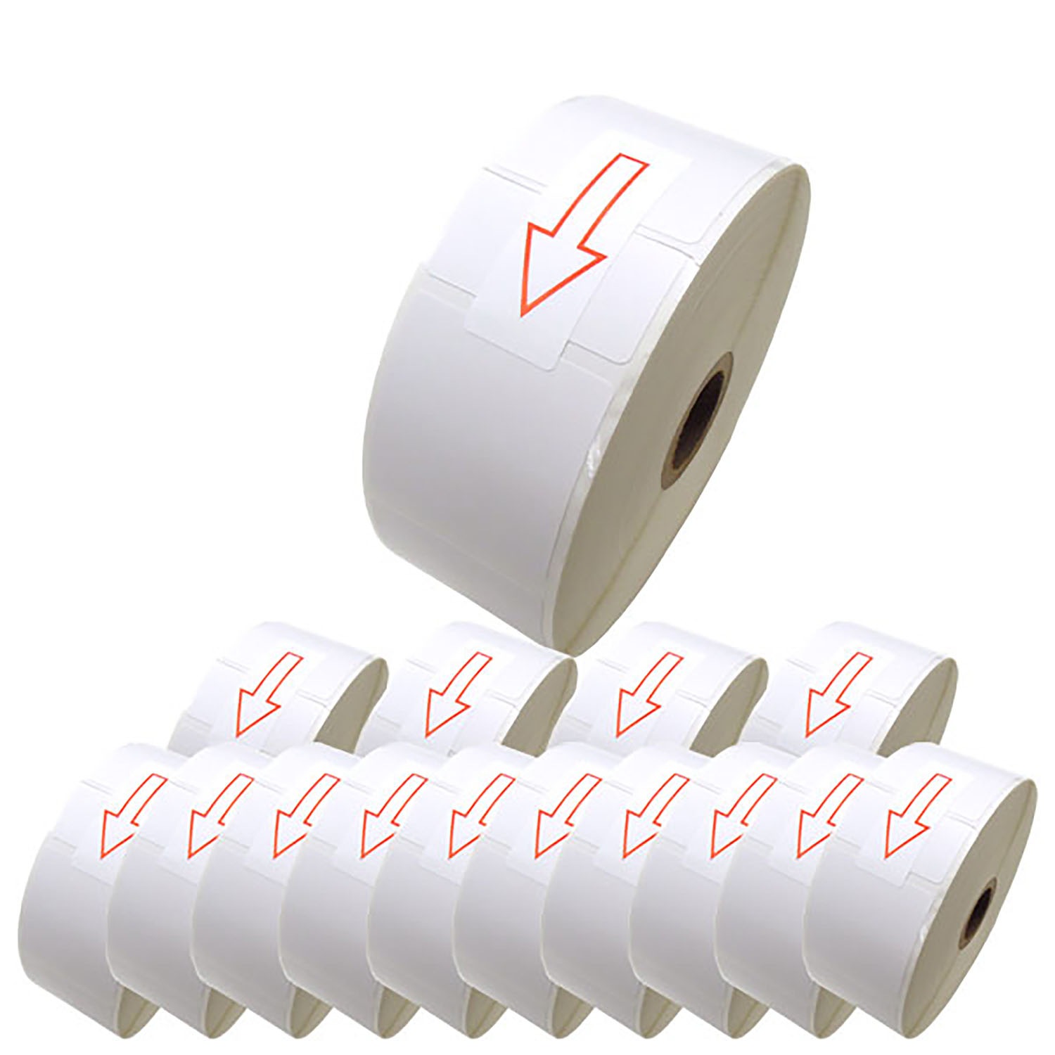 ブラザー用 RDロール プレカット紙ラベル (感熱紙) RD-U08J1 互換品 40mm×40mm 蛍光増白剤不使用 1643枚入り 15個セット