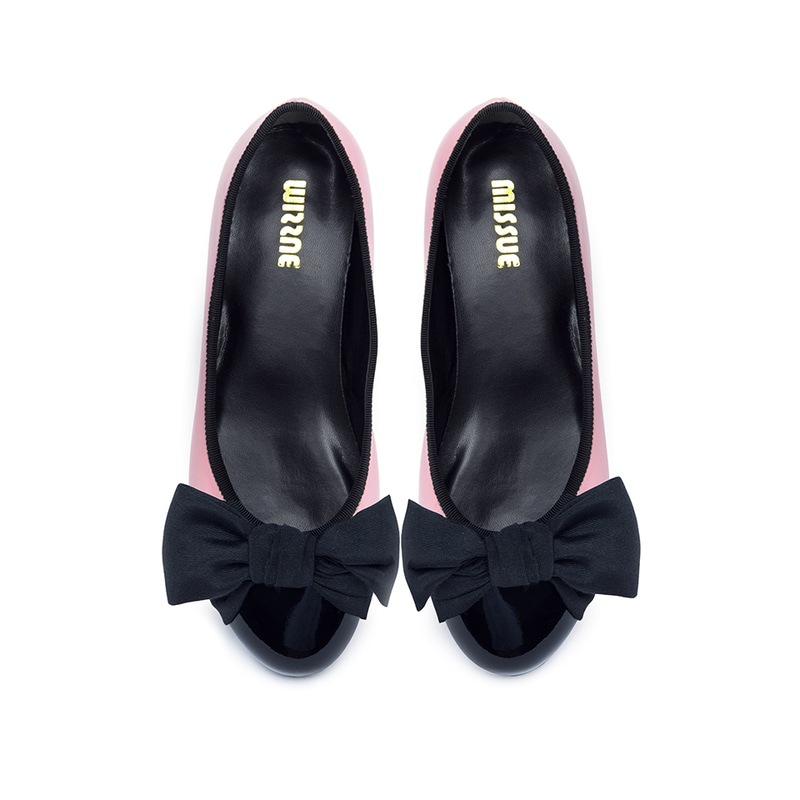 ラブリーリボンフラットシューズ[ピンク]