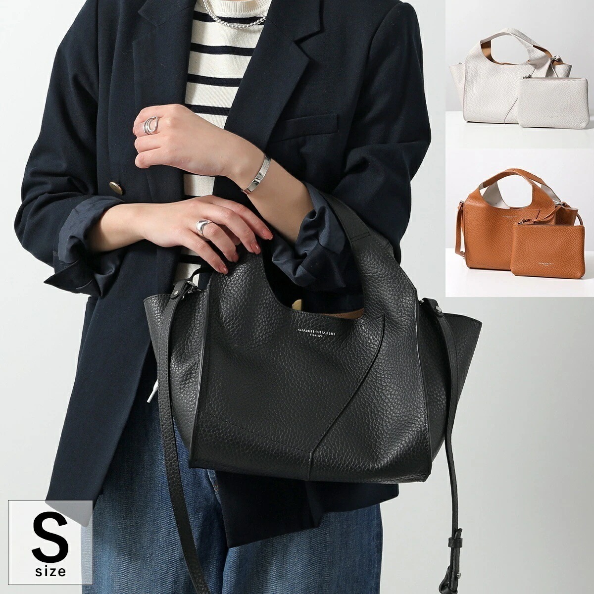GIANNI CHIARINI ジャンニキアリーニ ショルダーバッグ EUFORIA S ユーフォリア BS 9554 RNGDBL レディース ハンドバッグ ポーチ付き 鞄 カラー3色
