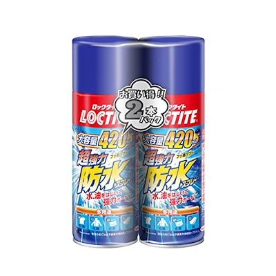 他サイト： LOCTITE(ロックタイト) 超強力防水スプレー 多用途 2本パック 420ml×2 - 水油をはじいて強力ガード衣類・布・革製品用防水スプレーの商品画像