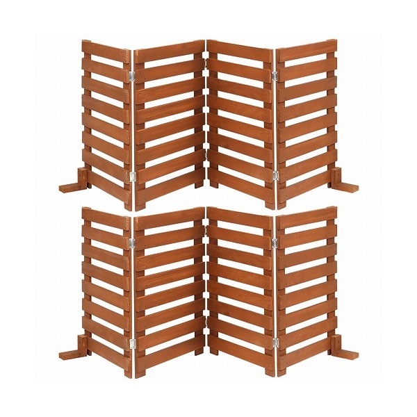 住まいスタイル WF-160YK-2P-LBR 折り畳めるウッドフェンス160(横ボーダー) 2枚組 ライトブラウン メーカー直送