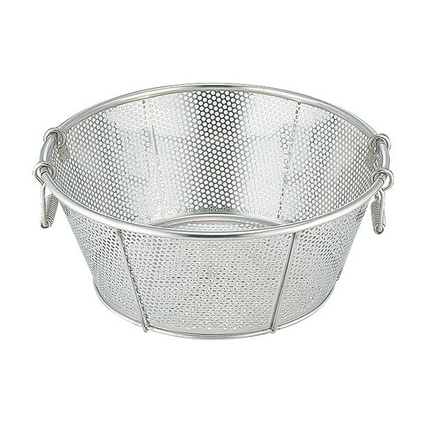 本間冬治工業 BK 18-8パンチング浅型ざる 45cm 穴径2mm