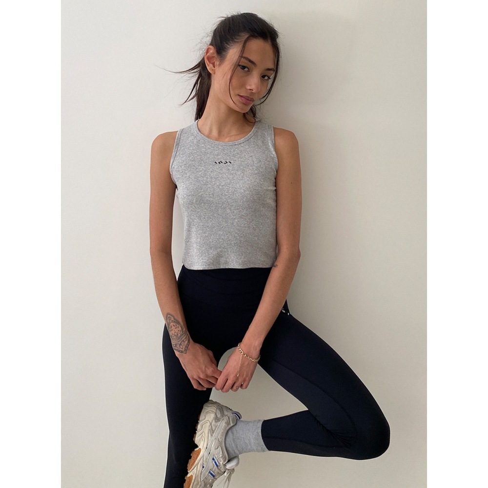 INJIACTIVEリブドクロップティーグレー