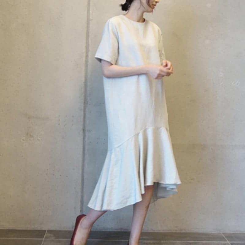 2color レディース ワンピース ロング丈 半袖 モノトーン 春夏 春 夏 秋冬 秋 冬