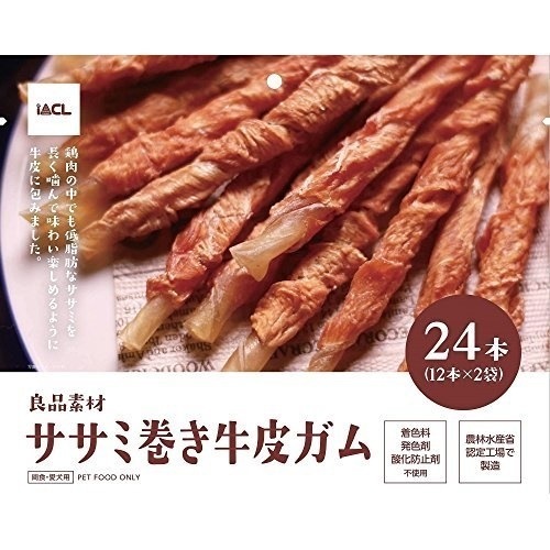 （まとめ買い）イトウ＆カンパニー 良品素材 ササミ巻き牛皮ガム 24本 犬用 [x6]