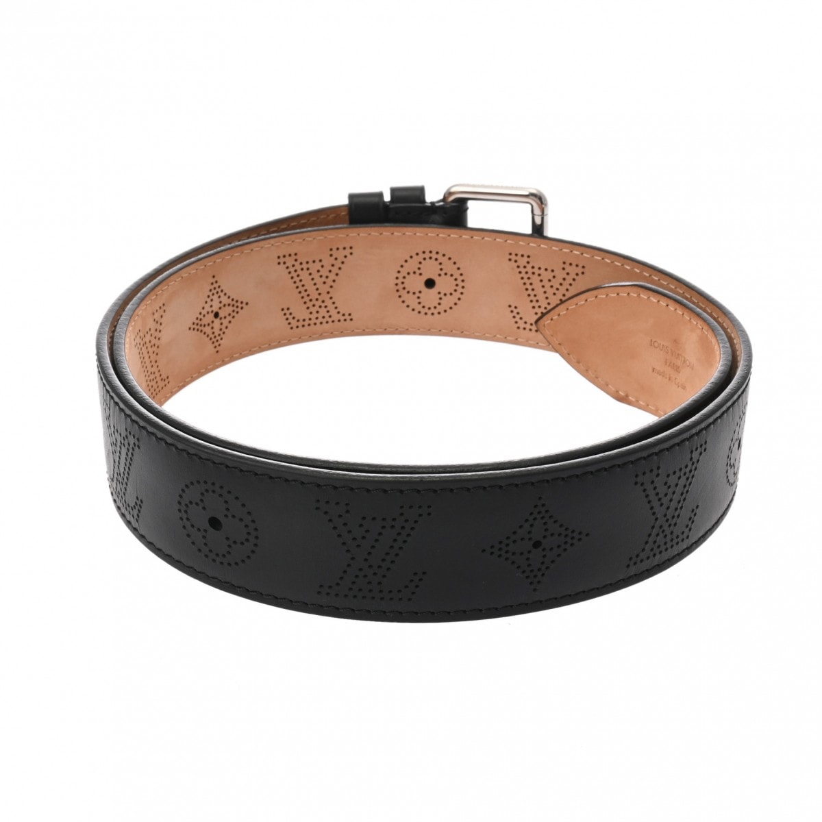 モノグラムマヒナ サンチュール ペルフォ サイズ90 ブラック M6931 メンズ マヒナレザー ベルト ABランク 中古 銀蔵