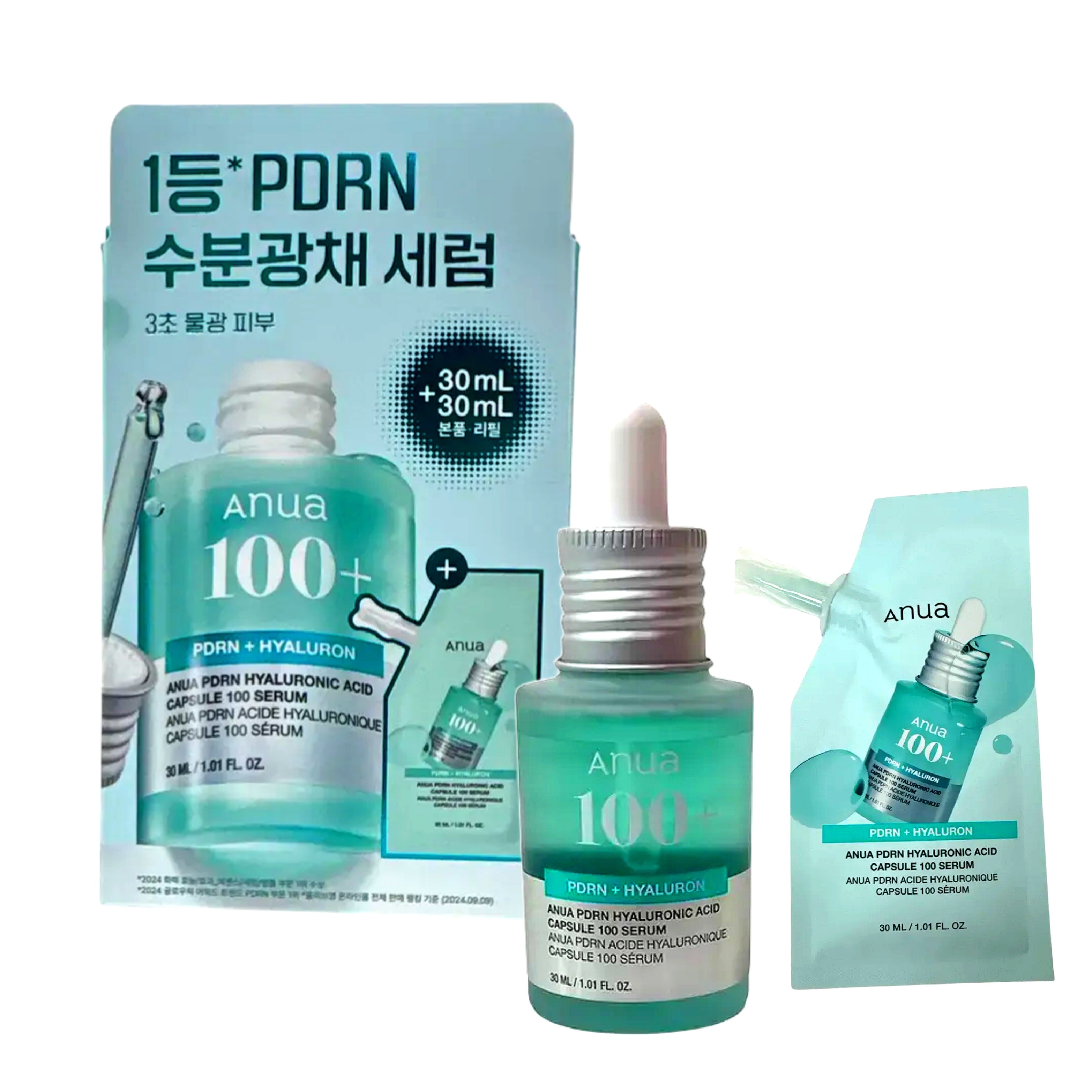 PDRN ヒアルロン酸カプセル 100 サーモン涙セラム アンプル 30ml + 30ml リフィル