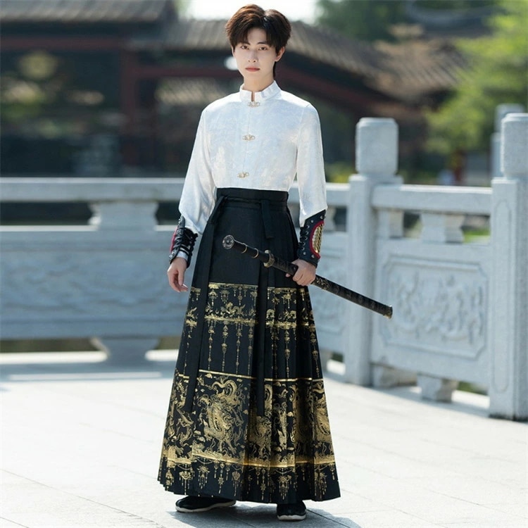 まとめ買い得漢服 コスプレ衣装 中華服 チャイナ服 メンズ コスプレ衣装 3点セット セットアップ 上下セット 剣士 武術服 ダンス衣装 龍柄 仮装 ハロウィン衣装 中国宮廷風 民族風 中華風 唐装