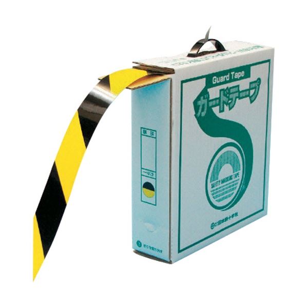 日本緑十字社 GTH-501TR 再剥離タイプ 50mm幅x100m 黄/黒色 149036 1巻