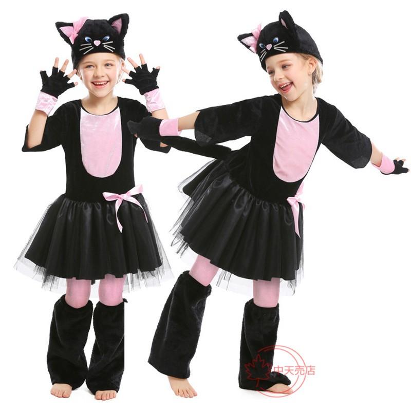【激安開催！】コスプレ 女子　キッズ　ハロウィン 　ブラック猫ワンピース動物アニマル可愛い衣装　イベント衣装　子供用舞台衣装　ステージ服クリスマス