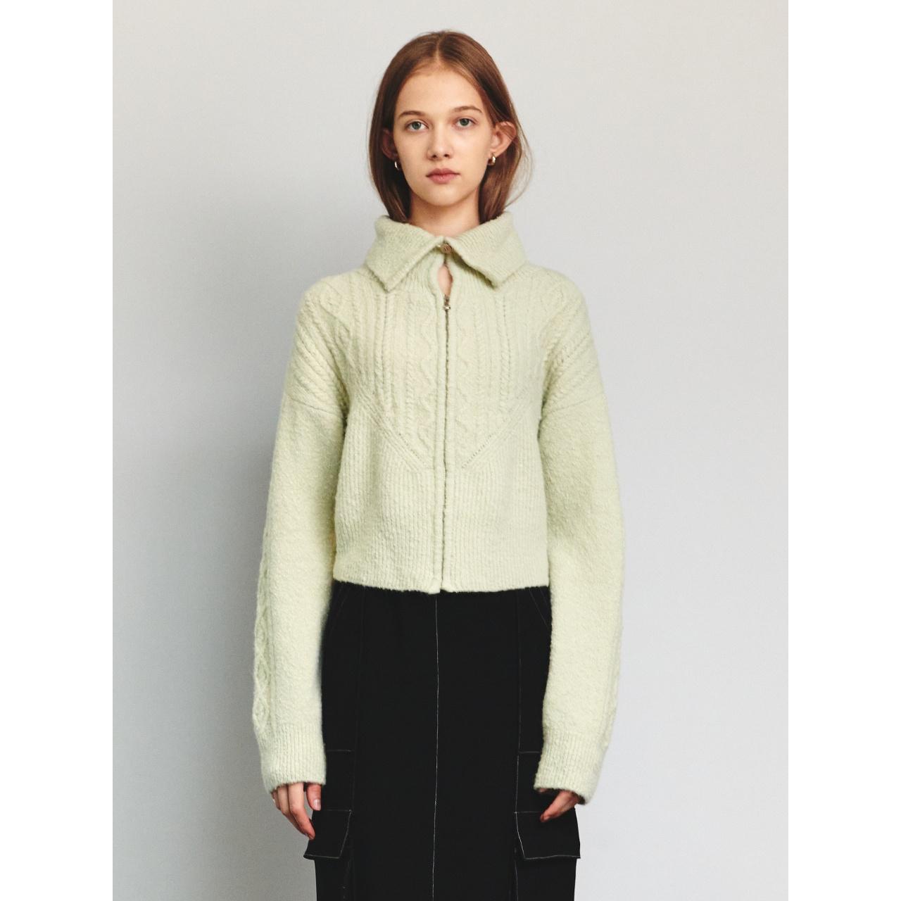 【J.CHUNG】 COR ZIP-UP CARDIGAN : MINT