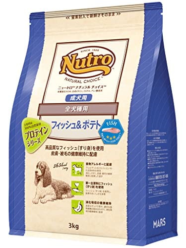 他サイト： ニュートロ　フィッシュ＆ポテト　全犬種用　成犬用　３ｋｇ　プロテインシリーズ　お一人様５点限り　ＣＲＣ45―02―53―20―00の商品画像