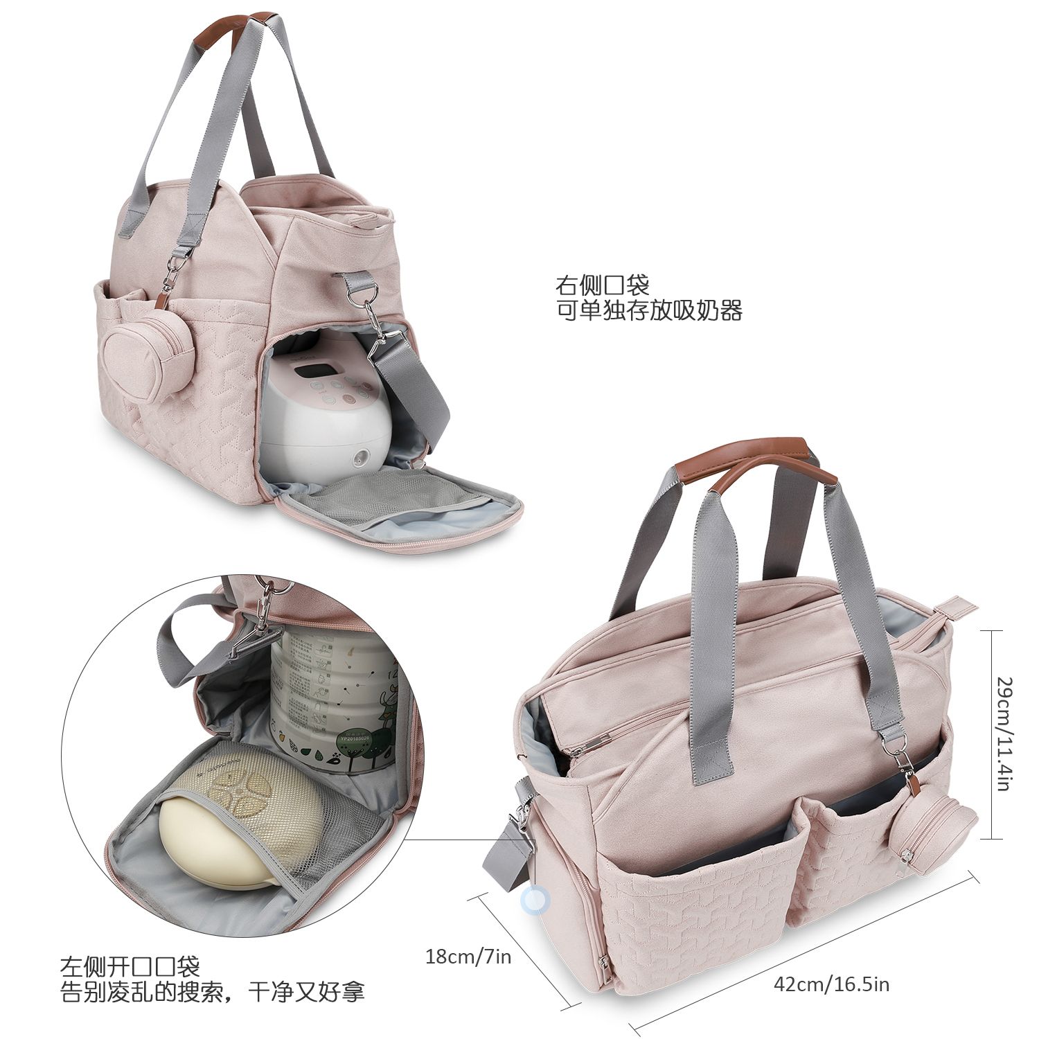 人气新作マザーズバックワンショルダー外出ハンドバッグママバッグ大容量母子軽量多機能ママショルダーバッグベビーカー掛けバッグレディース母の日